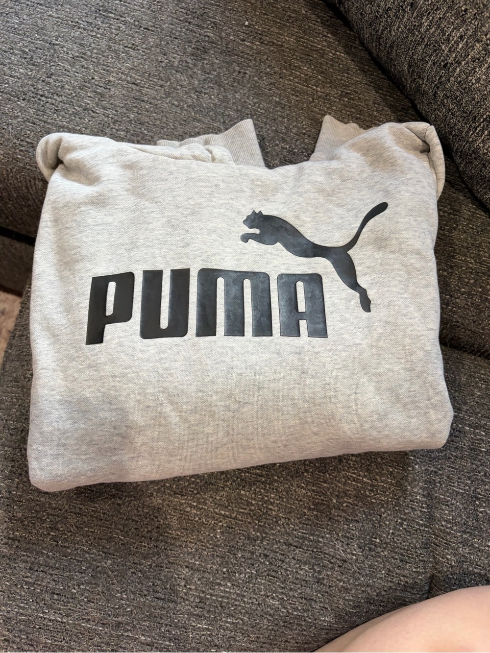 Puma Light Gray Sweatshirt with Black Logo